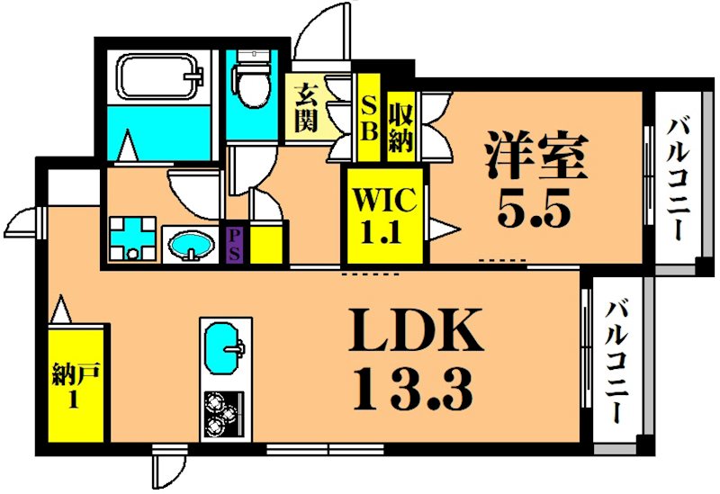 パークサイド品川 203号室 間取り
