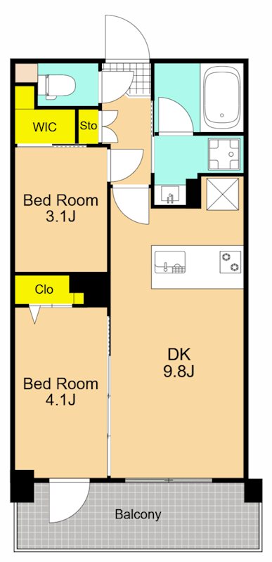 ZOOM下丸子 101号室 間取り