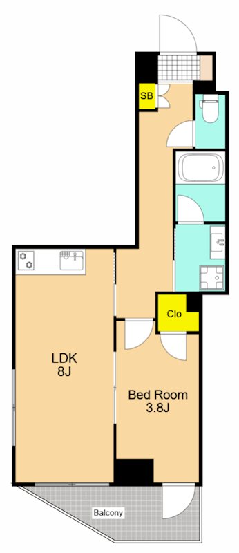 ZOOM下丸子 201号室 間取り