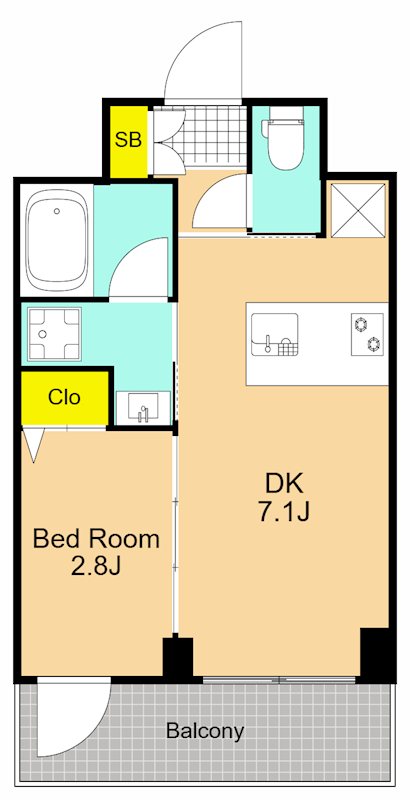 ZOOM下丸子 211号室 間取り