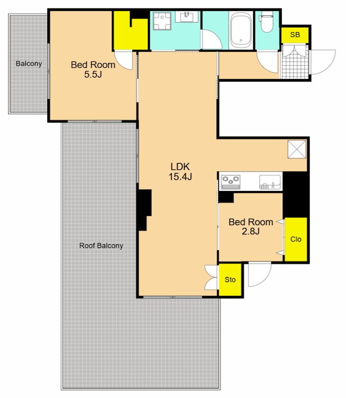 ZOOM下丸子 503号室 間取り