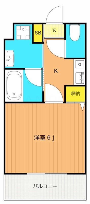 アミーゴ仲六郷 413号室 間取り