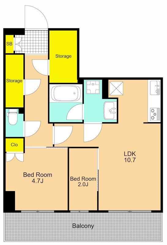 パークアクシス品川南大井パークフロント  346号室 間取り