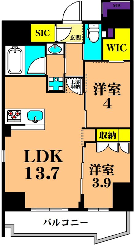 コンフォリア東大井Ⅰ 1201号室 間取り