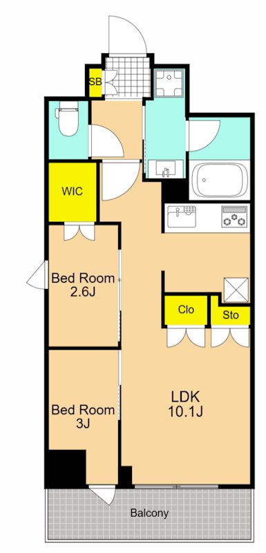 コンフォリア・リヴ南品川 901号室 間取り