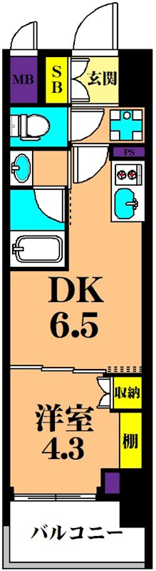 ルフォンプログレ西大井プレミア 1303号室 間取り
