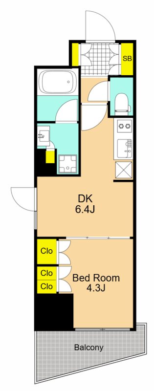 シーズンフラッツ大井町 303号室 間取り