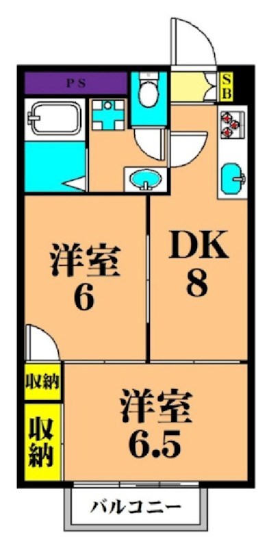 大井山中マンション  102号室 間取り