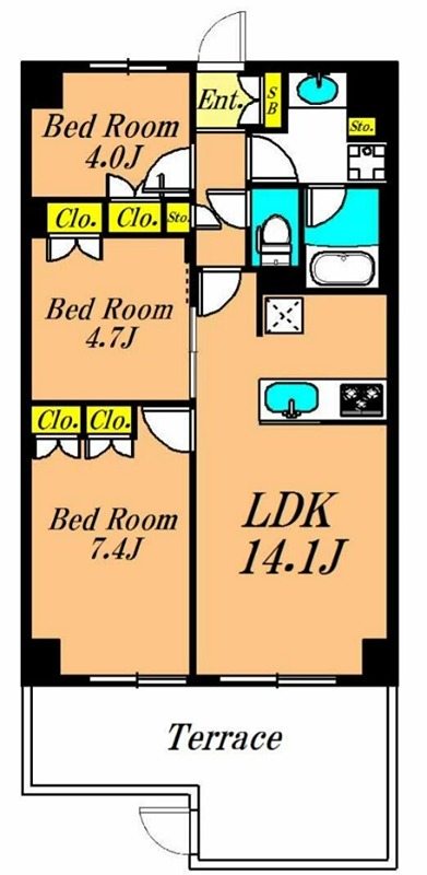 フレンシア洗足池 101号室 間取り