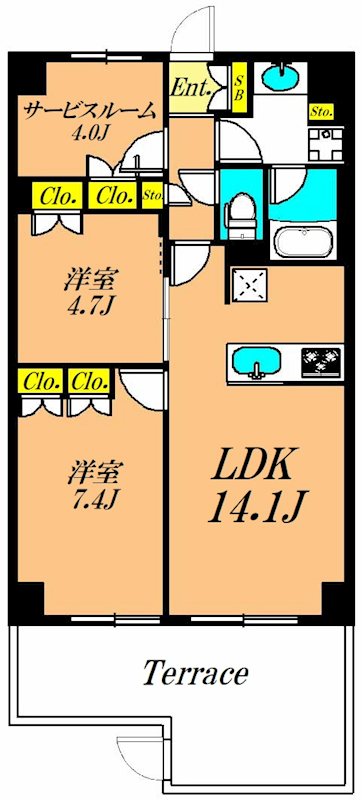 フレンシア洗足池 101号室 間取り