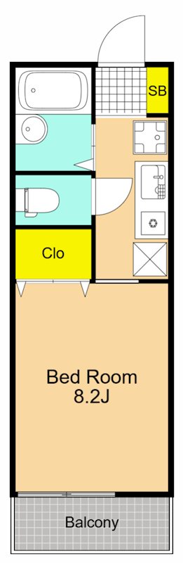 メゾンクアトロ 103号室 間取り