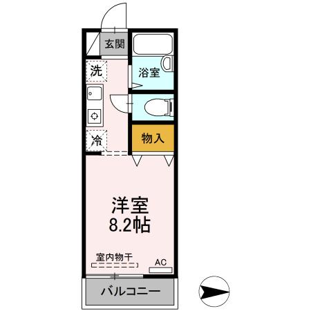 メゾンクアトロ 103号室 間取り