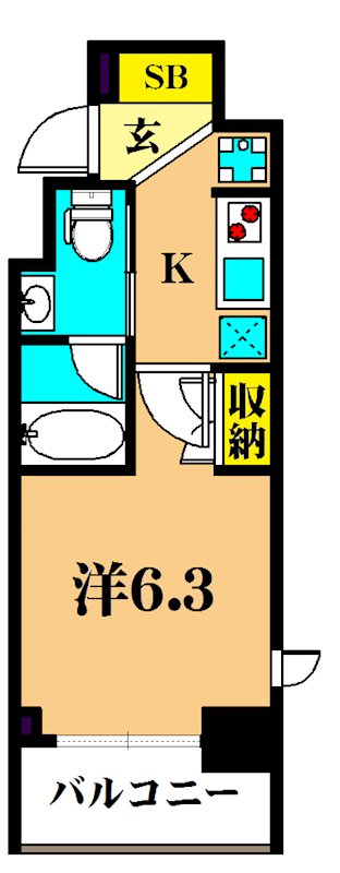 プライマル大森 102号室 間取り