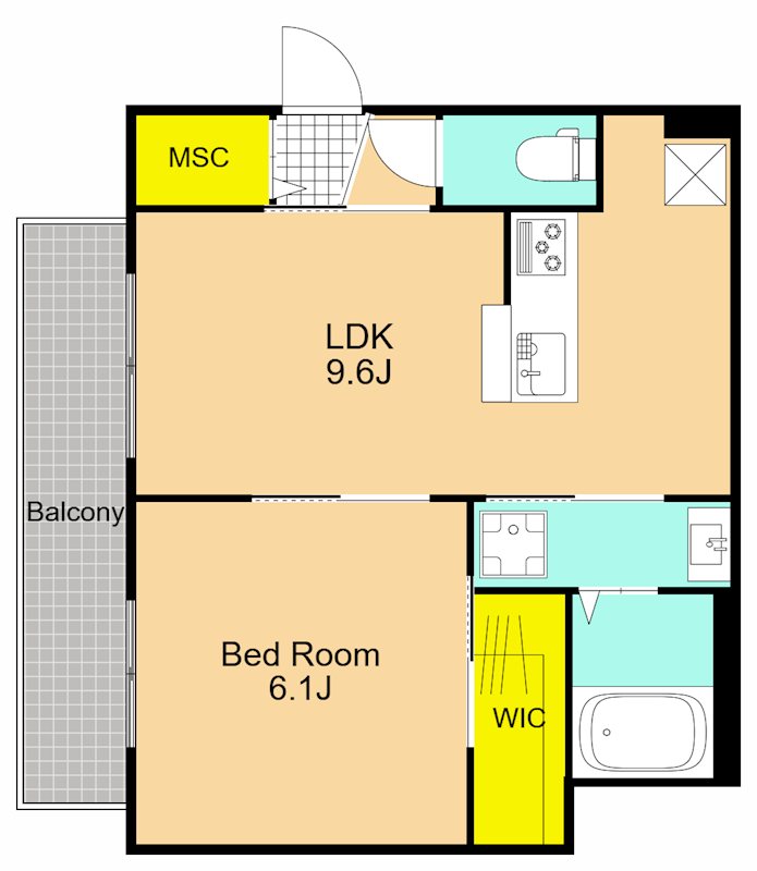 グリュネハイム  201号室 間取り