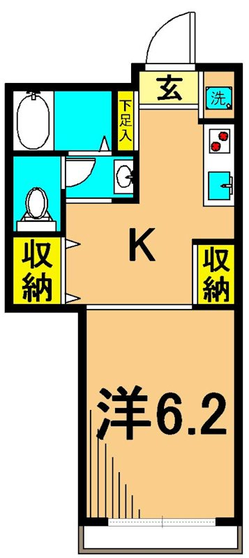 CUBE1 101号室 間取り