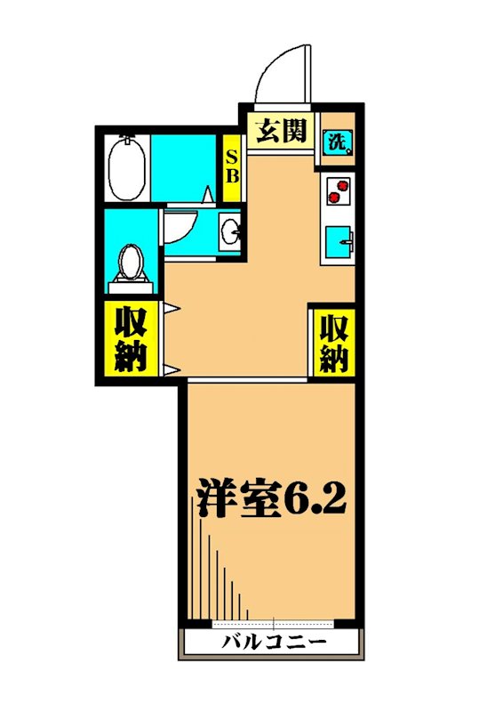 CUBE・1  101号室 間取り