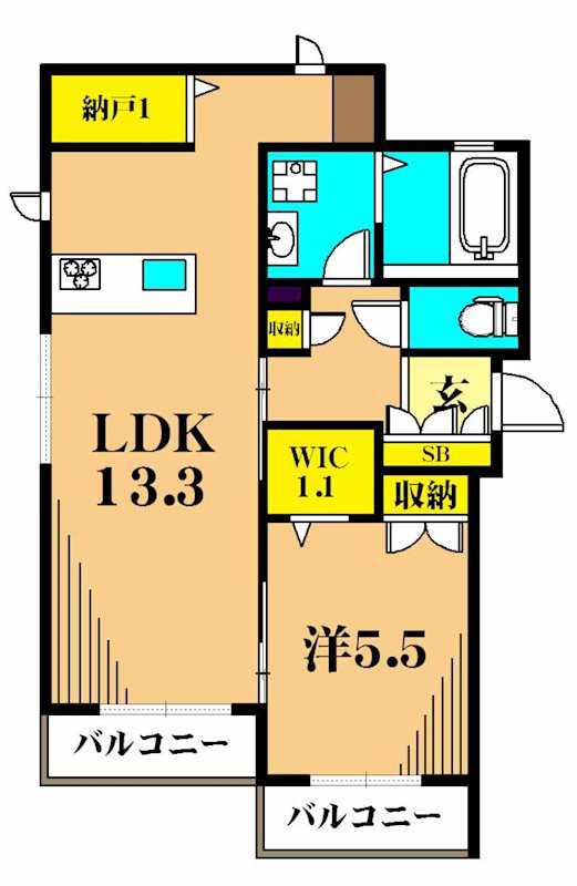 パークサイド品川 203号室 間取り