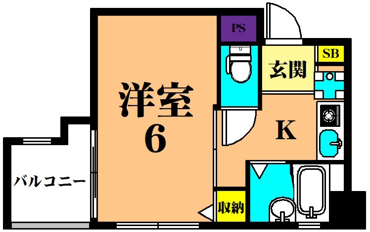 ロワール島津山南 803号室 間取り