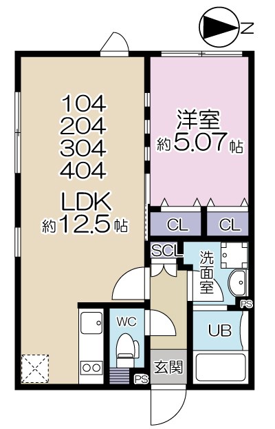 LAPiS下目黒 104号室 間取り