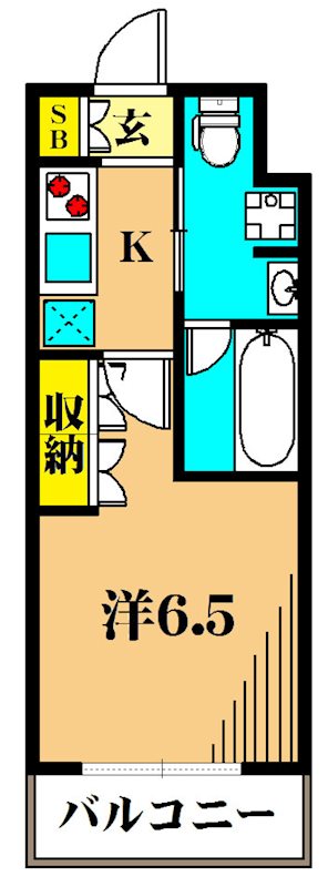 アジールコート東大井 303号室 間取り