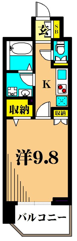 アーレア戸越公園 1106号室 間取り