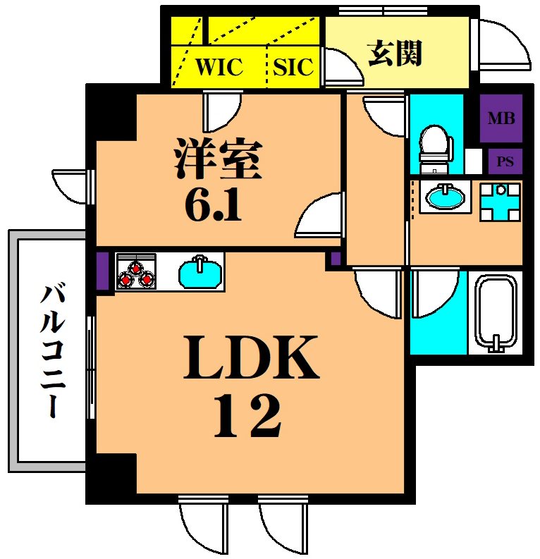 シュブラン大井町  501号室 間取り
