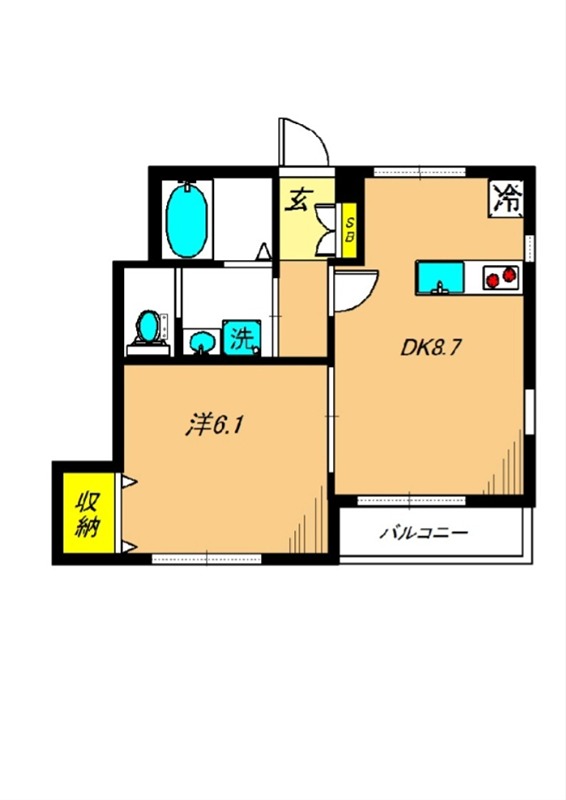 フェリシア 1A号室 間取り