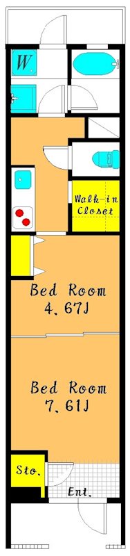 Kukuna Omori (ククナ　オオモリ） 102号室 間取り