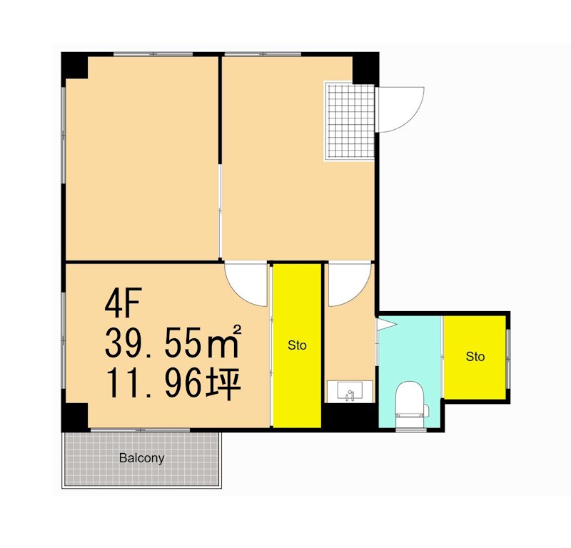 マンションサメズ 4F号室 間取り