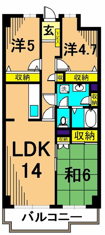 三越ゼームス坂マンション 405号室 間取り