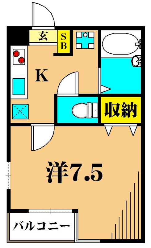 STAGE南大井 203号室 間取り