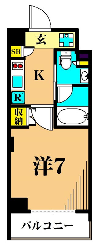 プラウドフラット南品川  406号室 間取り