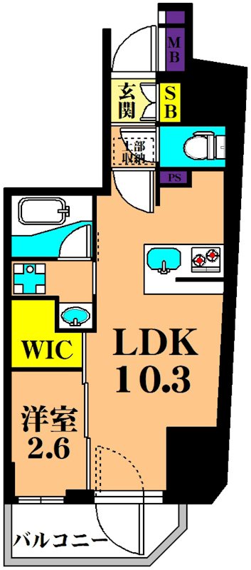 コンフォリア南品川  401号室 間取り