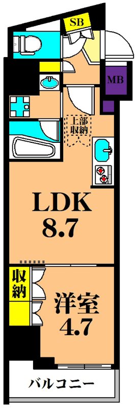 コンフォリア南品川  1303号室 間取り