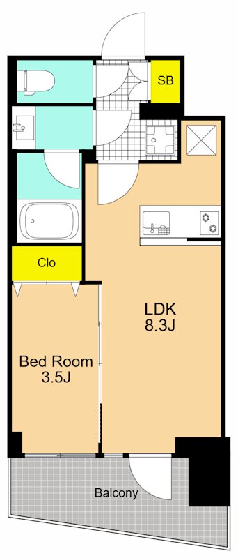 ルミーク北品川  702号室 間取り