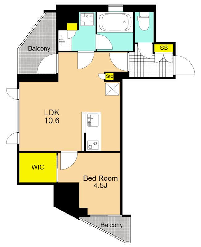 ルミーク北品川  606号室 間取り