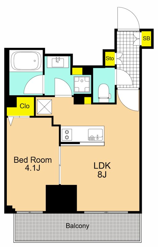 ルミーク北品川  605号室 間取り