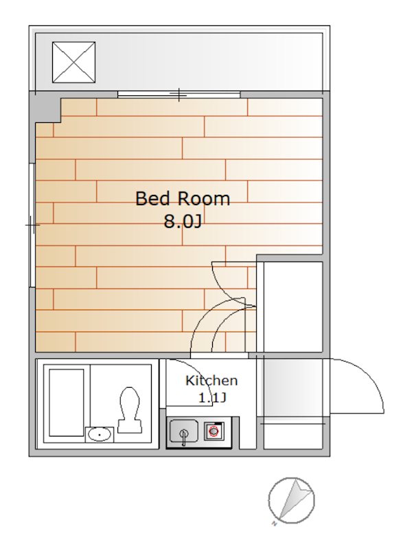 ファミール洗足 104号室 間取り