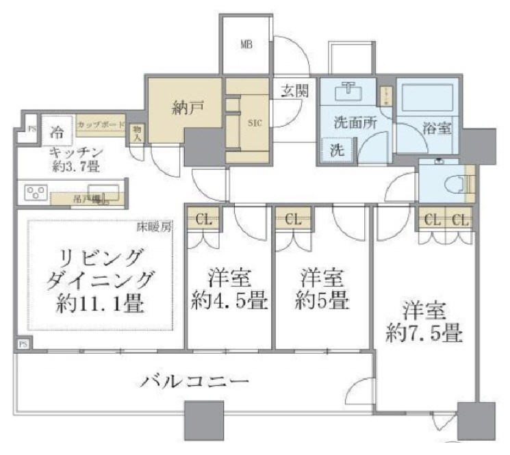 ブリリア大井町ラヴィアンタワー 2708号室 間取り
