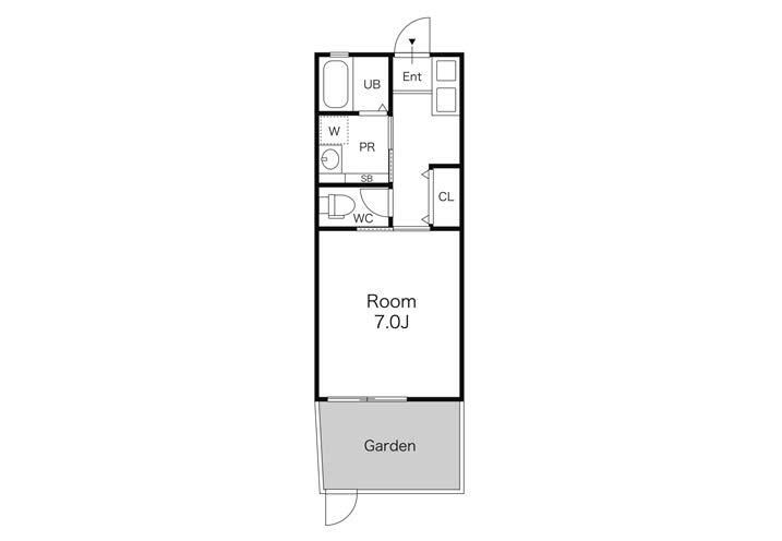 テラスハウス 201号室 間取り