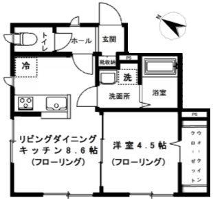 新力館 102号室 間取り