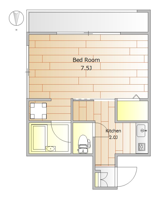 松林堂ＳＫ第3 201号室 間取り