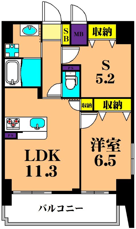 メゾンドアーク南大井  1006号室 間取り
