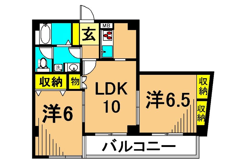 ラ　フルール  201号室 間取り