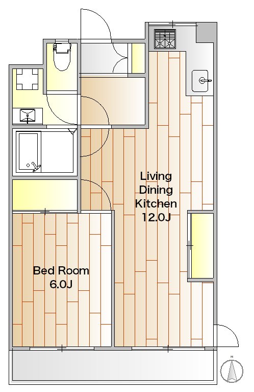 サニーサイドレジデンス 201号室 間取り