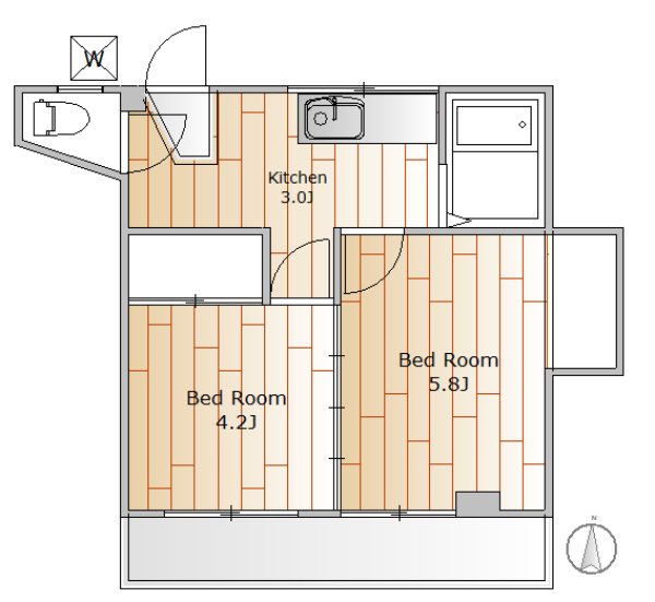 大久保ビル 402号室 間取り