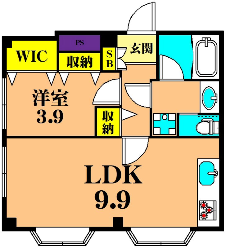 コムデビュー 202号室 間取り