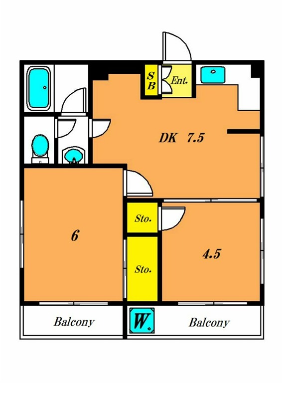 サンビューレ南馬込 401号室 間取り