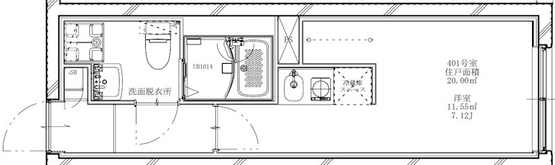 フラシア新蒲田 401号室 間取り