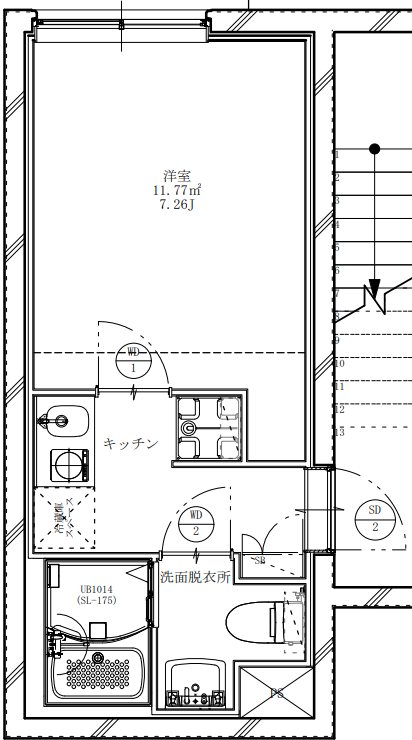 フラシア新蒲田 304号室 間取り